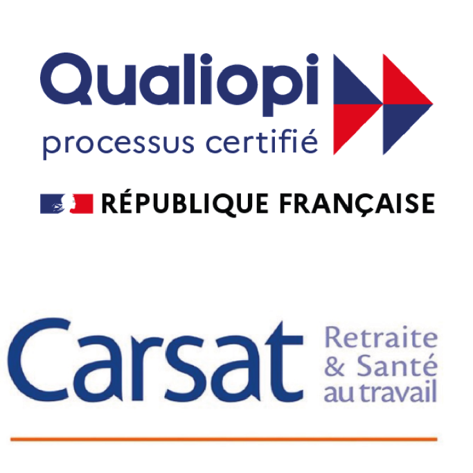 Logos Qualiopi et Carsat 